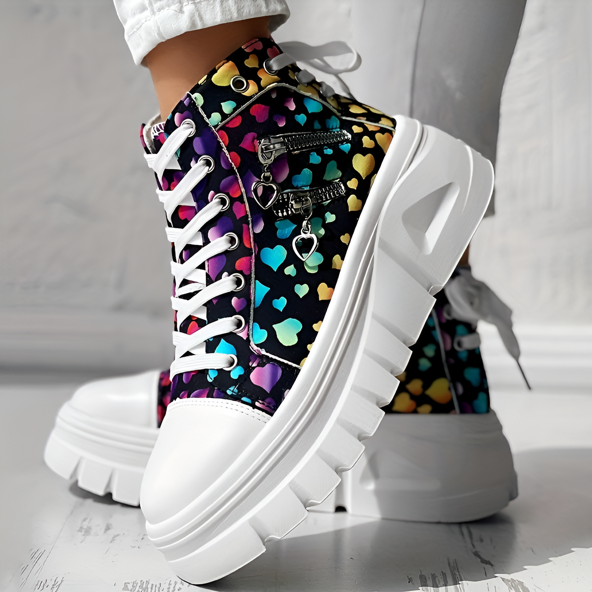 Elin™ | Orthopedische Hoge Sneakers met spijkerstof